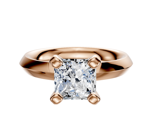 14K Rose Gold 4 Prong Classic Knife Edge 3.0mm Engagement Ring