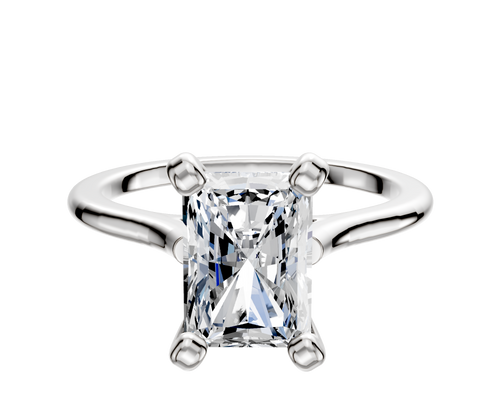 14K White Gold 4 Prong Cathedral Dome 1.5mm Engagement Ring