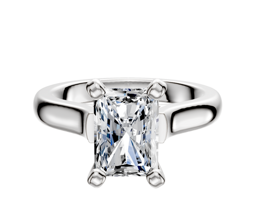 14K White Gold 4 Prong Cathedral Dome 3.0mm Engagement Ring