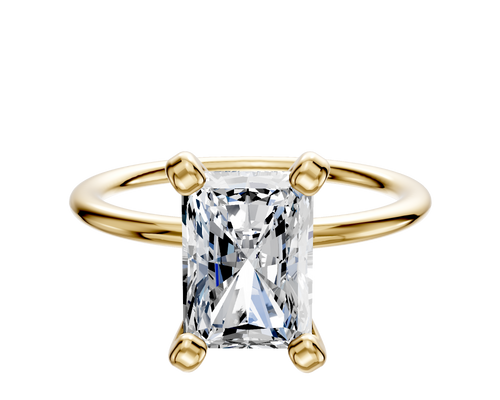 14K Yellow Gold 4 Prong Classic Dome 1.5mm Engagement Ring