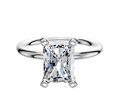 14K White Gold 4 Prong Classic Dome 2.0mm Engagement Ring