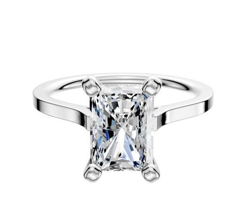 14K White Gold 4 Prong Cathedral Flat 1.5mm Engagement Ring