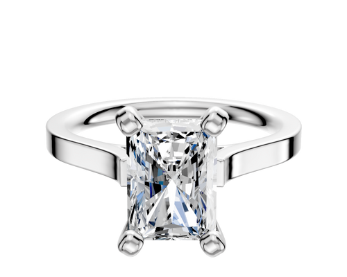 14K White Gold 4 Prong Cathedral Flat 2.0mm Engagement Ring