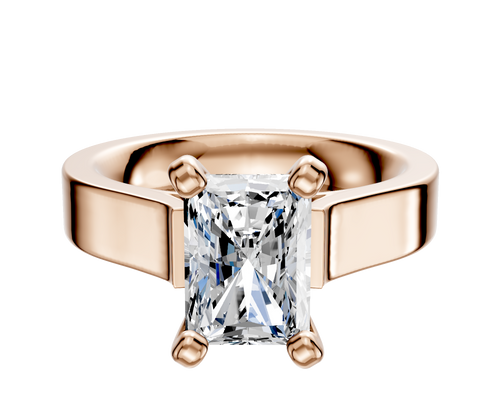 14K Rose Gold 4 Prong Cathedral Flat 4.0mm Engagement Ring