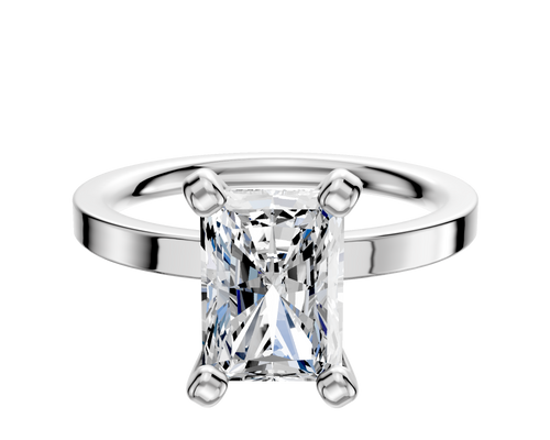 14K White Gold 4 Prong Classic Flat 2.0mm Engagement Ring