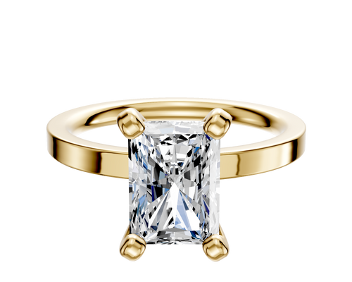 14K Yellow Gold 4 Prong Classic Flat 2.0mm Engagement Ring