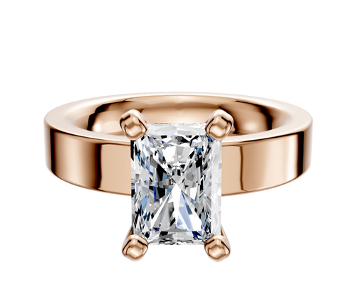 14K Rose Gold 4 Prong Classic Flat 4.0mm Engagement Ring