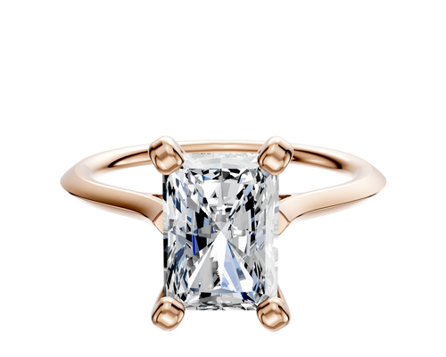 14K Rose Gold 4 Prong Cathedral Knife Edge 1.5mm Engagement Ring
