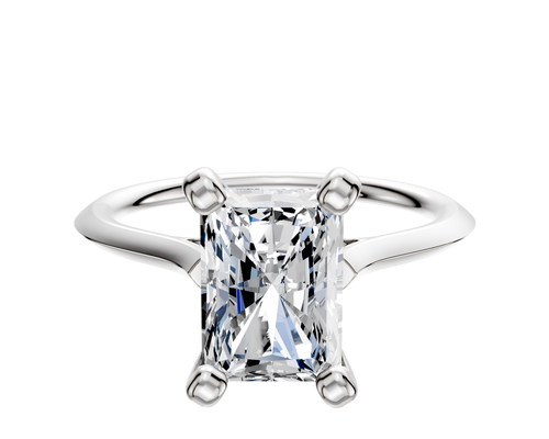 14K White Gold 4 Prong Cathedral Knife Edge 1.5mm Engagement Ring
