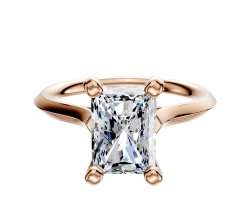 14K Rose Gold 4 Prong Cathedral Knife Edge 2.0mm Engagement Ring