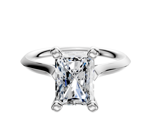 14K White Gold 4 Prong Cathedral Knife Edge 2.0mm Engagement Ring