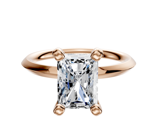 14K Rose Gold 4 Prong Classic Knife Edge 2.0mm Engagement Ring