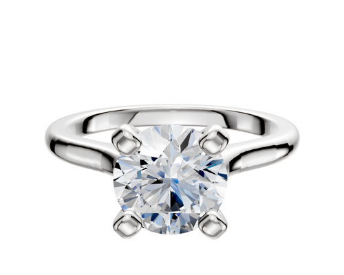 14K White Gold 4 Prong Cathedral Dome 2.0mm Engagement Ring