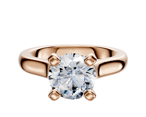 14K Rose Gold 4 Prong Cathedral Dome 3.0mm Engagement Ring