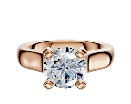 14K Rose Gold 4 Prong Cathedral Dome 4.0mm Engagement Ring