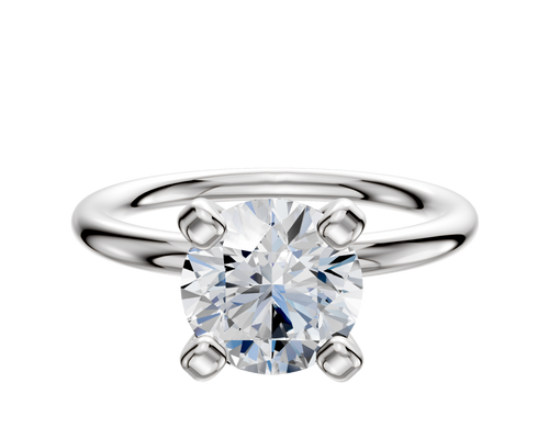 14K White Gold 4 Prong Classic Dome 2.0mm Engagement Ring