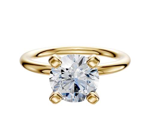 14K Yellow Gold 4 Prong Classic Dome 2.0mm Engagement Ring