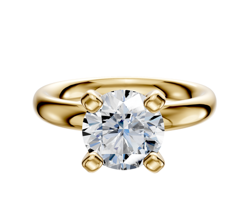 14K Yellow Gold 4 Prong Classic Dome 3.0mm Engagement Ring