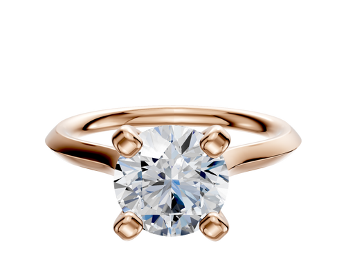 14K Rose Gold 4 Prong Cathedral Knife Edge 2.0mm Engagement Ring
