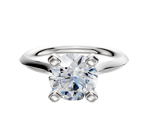 14K White Gold 4 Prong Cathedral Knife Edge 2.0mm Engagement Ring