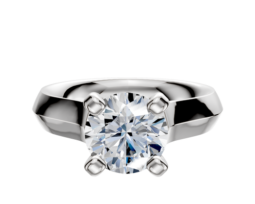 14K White Gold 4 Prong Cathedral Knife Edge 4.0mm Engagement Ring