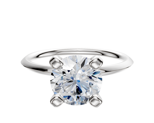 14K White Gold 4 Prong Classic Knife Edge 1.5mm Engagement Ring