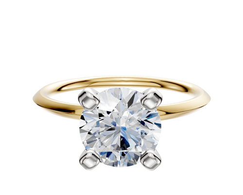 14K Two Tone 4 Prong Classic Knife Edge 1.5mm Engagement Ring