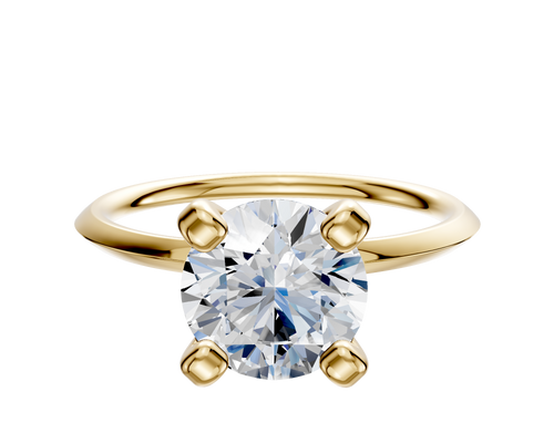 14K Yellow Gold 4 Prong Classic Knife Edge 1.5mm Engagement Ring