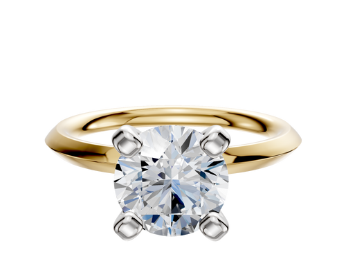 14K Two Tone 4 Prong Classic Knife Edge 2.0mm Engagement Ring