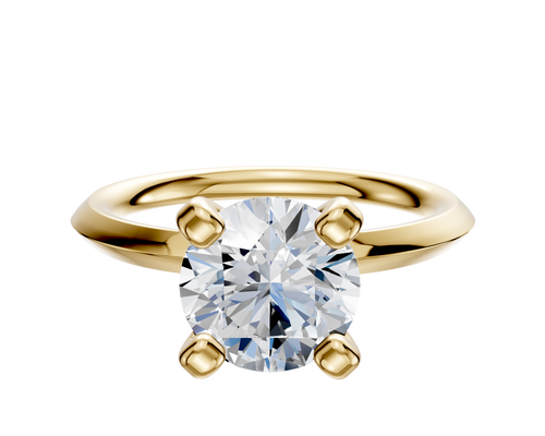 14K Yellow Gold 4 Prong Classic Knife Edge 2.0mm Engagement Ring