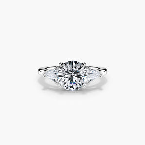 The Calf Head Three Stone Lab Diamond Engagement Ring