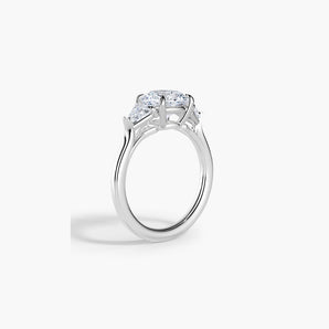 The Calf Head Three Stone Lab Diamond Engagement Ring