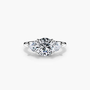 The Heart Three Stone Lab Diamond Engagement Ring