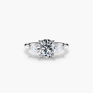 The Shield Three Stone Lab Diamond Engagement Ring