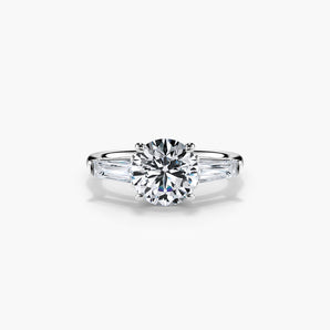 The Tapered Baguette Three Stone Lab Diamond Engagement Ring