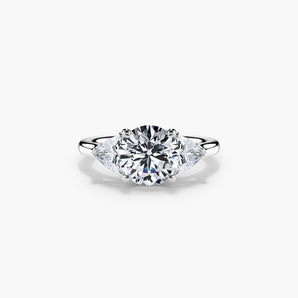 The Trillion Three Stone Lab Diamond Engagement Ring