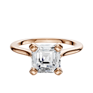 14K Rose Gold 4 Prong Cathedral Dome 1.5mm Engagement Ring