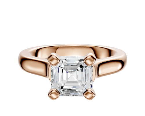 14K Rose Gold 4 Prong Cathedral Dome 3.0mm Engagement Ring