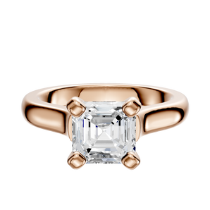 14K Rose Gold 4 Prong Cathedral Dome 3.0mm Engagement Ring