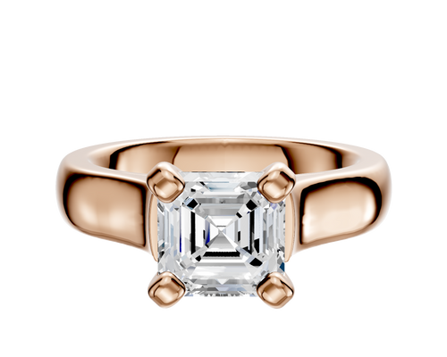 14K Rose Gold 4 Prong Cathedral Dome 4.0mm Engagement Ring