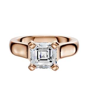 14K Rose Gold 4 Prong Cathedral Dome 4.0mm Engagement Ring