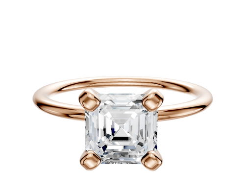 14K Rose Gold 4 Prong Classic Dome 1.5mm Engagement Ring