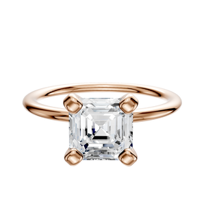 14K Rose Gold 4 Prong Classic Dome 1.5mm Engagement Ring