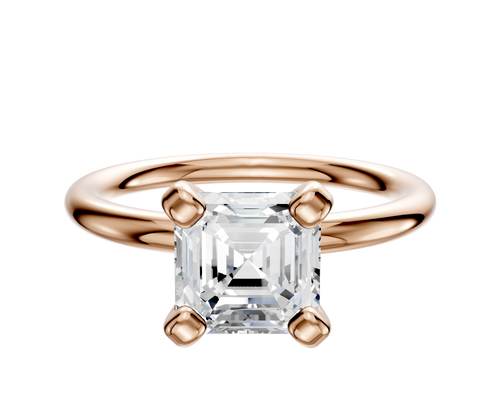 14K Rose Gold 4 Prong Classic Dome 2.0mm Engagement Ring
