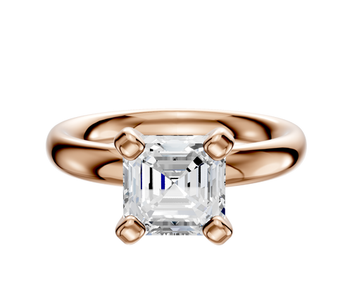 14K Rose Gold 4 Prong Classic Dome 3.0mm Engagement Ring