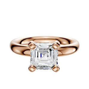 14K Rose Gold 4 Prong Classic Dome 3.0mm Engagement Ring