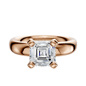 14K Rose Gold 4 Prong Classic Dome 4.0mm Engagement Ring