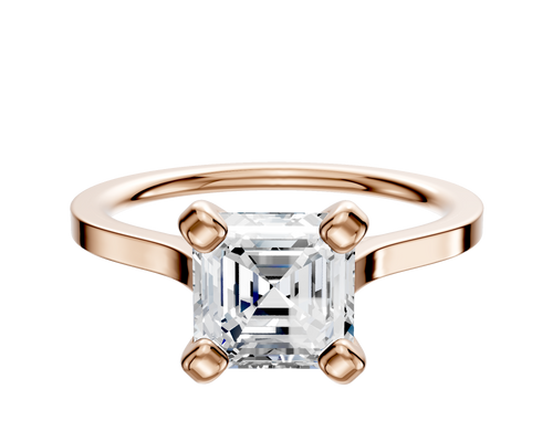 14K Rose Gold 4 Prong Cathedral Flat 1.5mm Engagement Ring