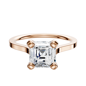 14K Rose Gold 4 Prong Cathedral Flat 1.5mm Engagement Ring