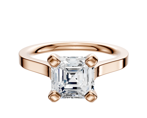 14K Rose Gold 4 Prong Cathedral Flat 2.0mm Engagement Ring